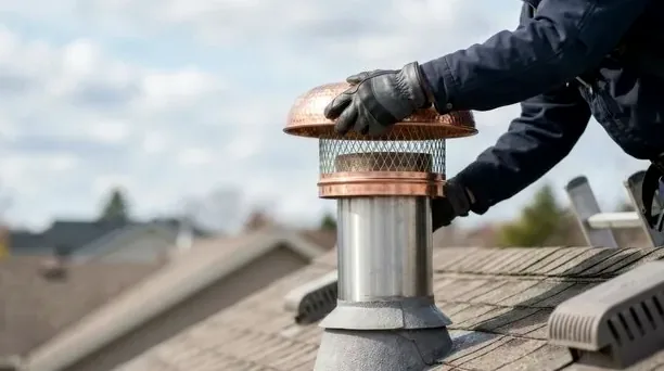 New stainless cap on a coastal chimney